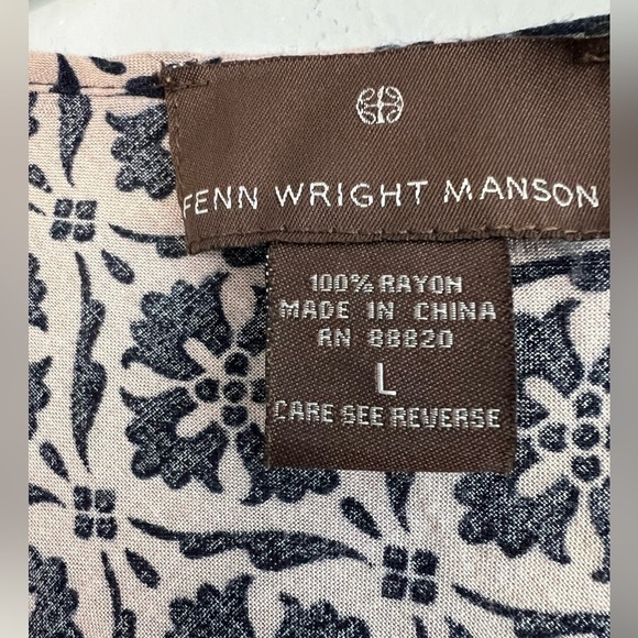 Fenn Wright Manson Printed sleeveless layered top size L Abstract Beachy - Picture 6 of 6